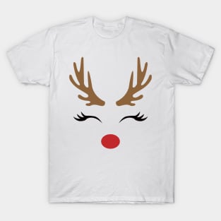 Christmas Reindeer Face T-Shirt